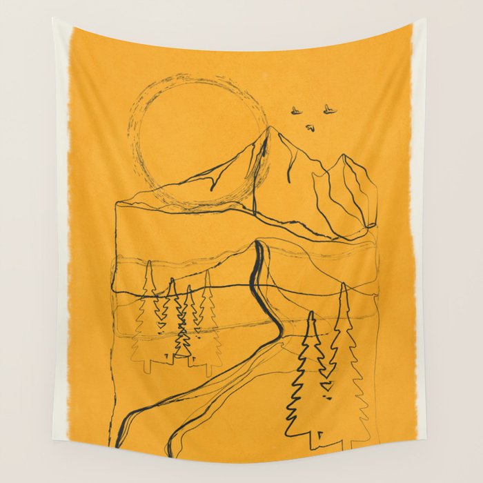Minimalist Mountains 3 Wall Tapestry Gallery Image 4