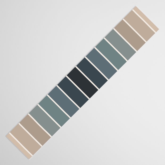 Gradient Arch XXVIII Earthy Blue Mid Century Modern Rainbow Table Runner Gallery Image 3