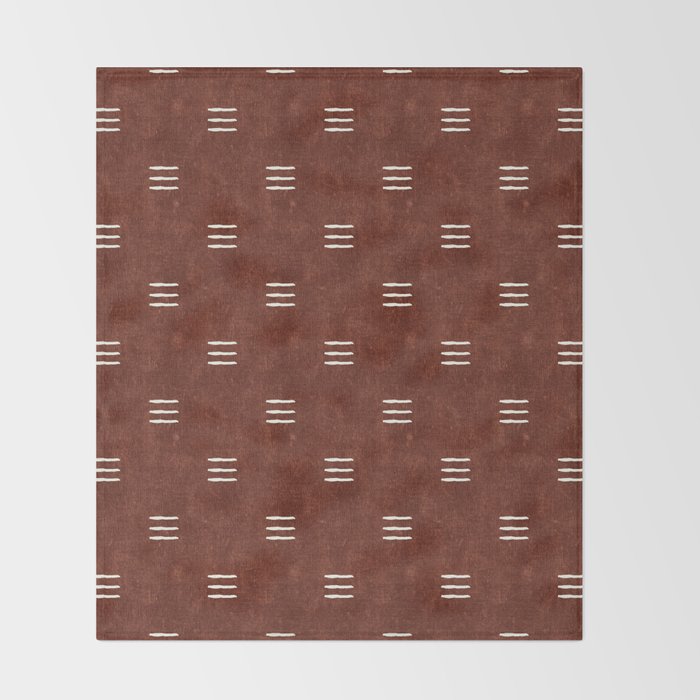 triple dash - rust Throw Blanket Gallery Image 2