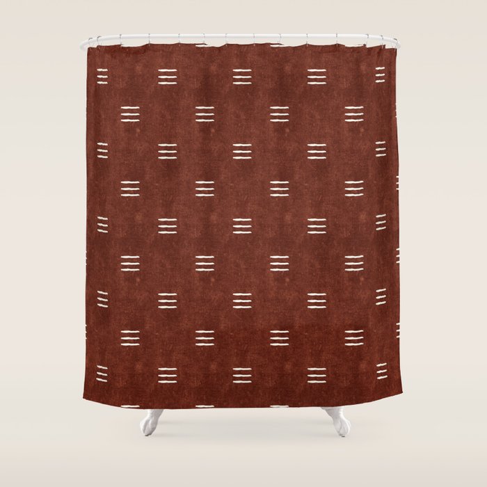 triple dash - rust Shower Curtain Gallery Image 1