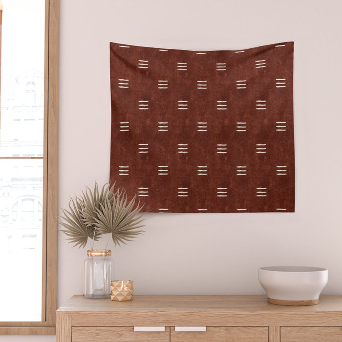 triple dash - rust Wall Tapestry Gallery Image 2