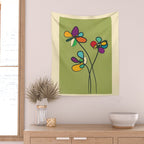 Line Little Wildflowers 1 Wall Tapestry Gallery Image 2