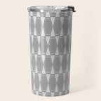 Gray Mid Century Modern Geometric Hexad Pattern Travel Mug Gallery Image 2