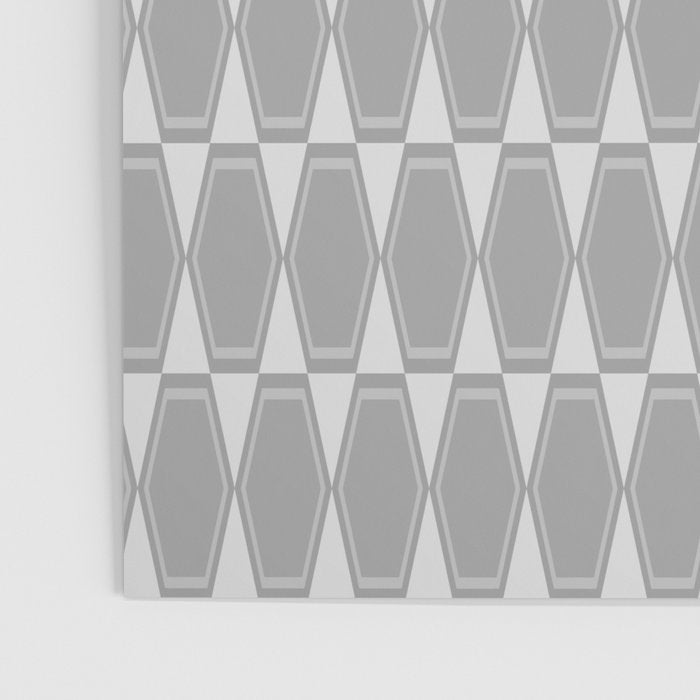 Gray Mid Century Modern Geometric Hexad Pattern Poster Gallery Image 3