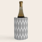 Gray Mid Century Modern Geometric Hexad Pattern Wine Chiller Gallery Image 2