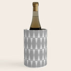 Gray Mid Century Modern Geometric Hexad Pattern Wine Chiller Gallery Image 3