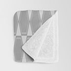Gray Mid Century Modern Geometric Hexad Pattern Throw Blanket Gallery Image 3