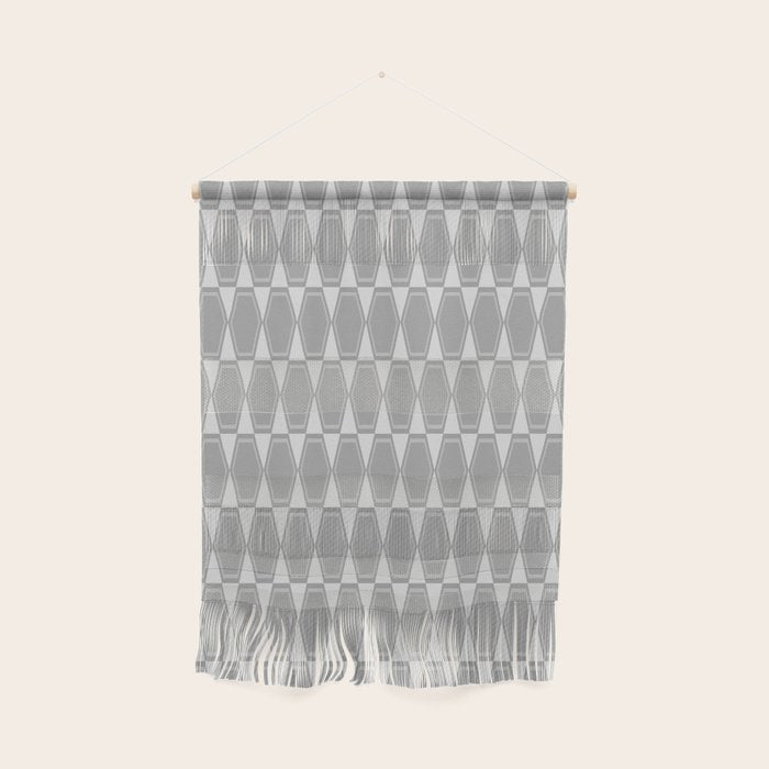 Gray Mid Century Modern Geometric Hexad Pattern Wall Hanging Gallery Image 1