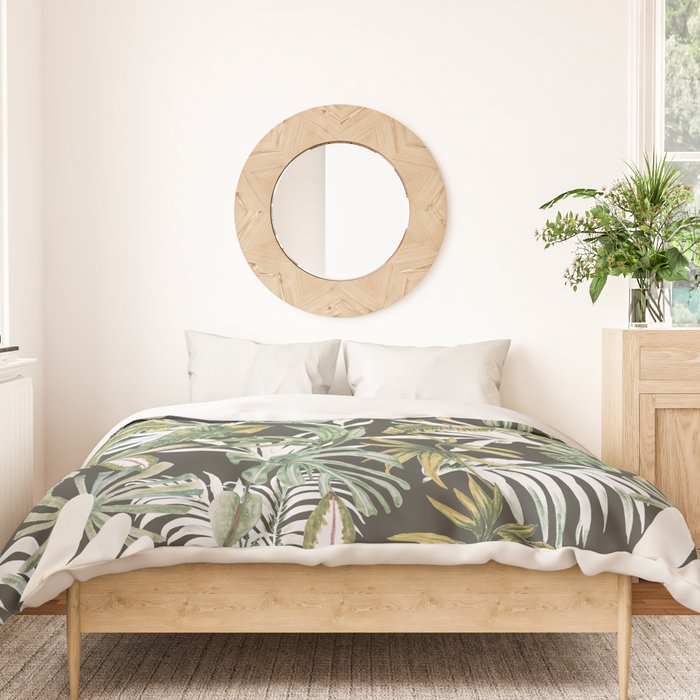 Dark watercolor jungle 1 Duvet Cover Gallery Image 3