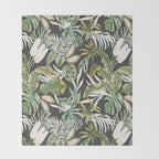 Dark watercolor jungle 1 Throw Blanket Gallery Image 2