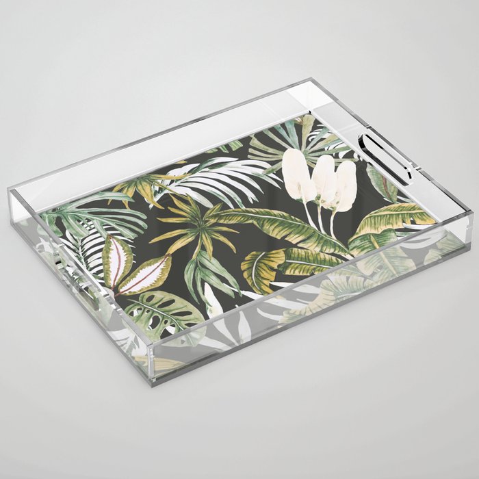 Dark watercolor jungle 1 Acrylic Tray Gallery Image 1