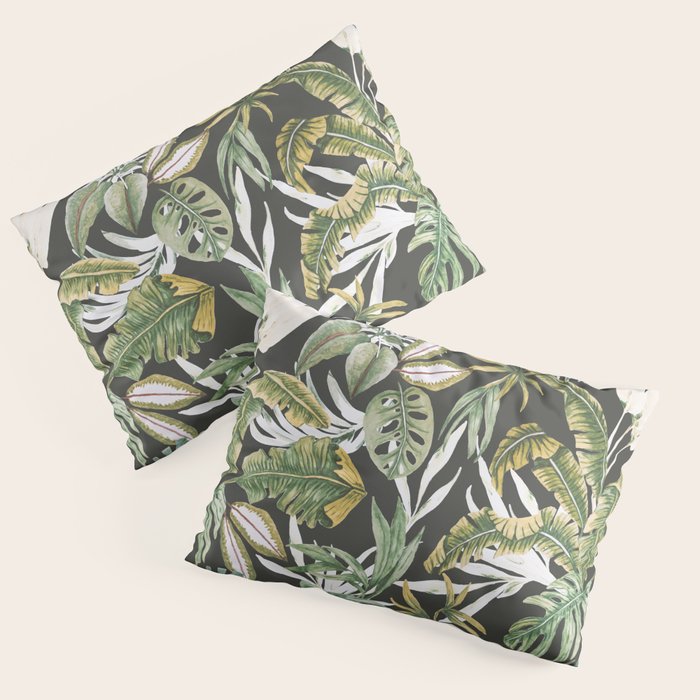 Dark watercolor jungle 1 Pillow Sham Gallery Image 3