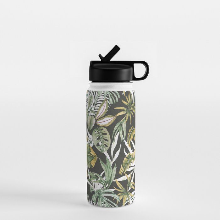 Dark watercolor jungle 1 Water Bottle Gallery Image 1