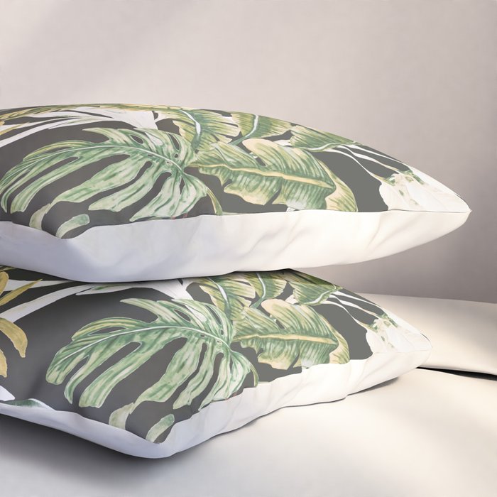 Dark watercolor jungle 1 Pillow Sham Gallery Image 3