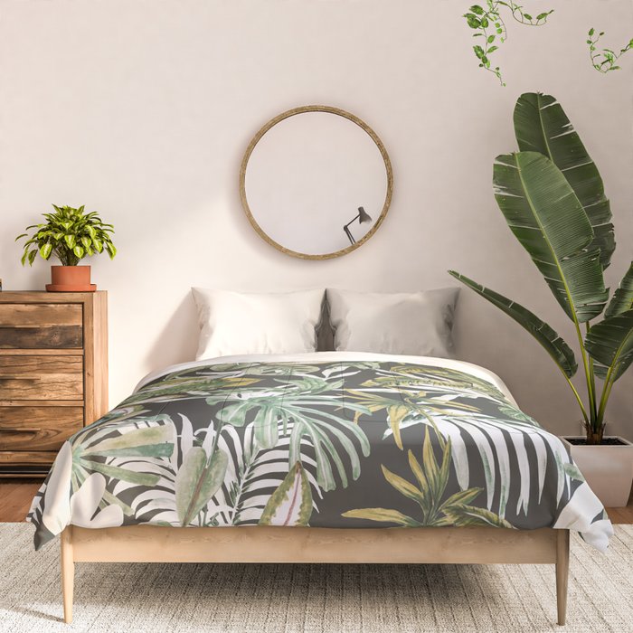 Dark watercolor jungle 1 Comforter Gallery Image 3
