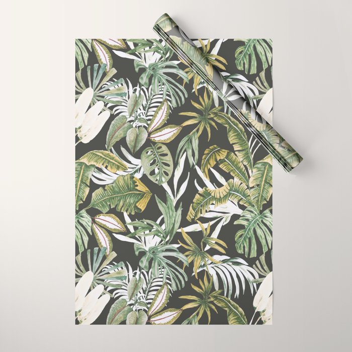 Dark watercolor jungle 1 Wrapping Paper Gallery Image 1