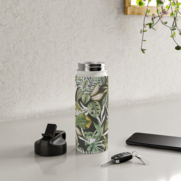 Dark watercolor jungle 1 Water Bottle Gallery Image 5