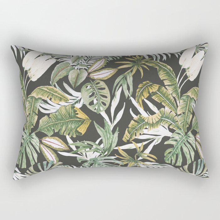 Dark watercolor jungle 1 Rectangular Pillow Gallery Image 2