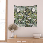 Dark watercolor jungle 1 Wall Tapestry Gallery Image 2
