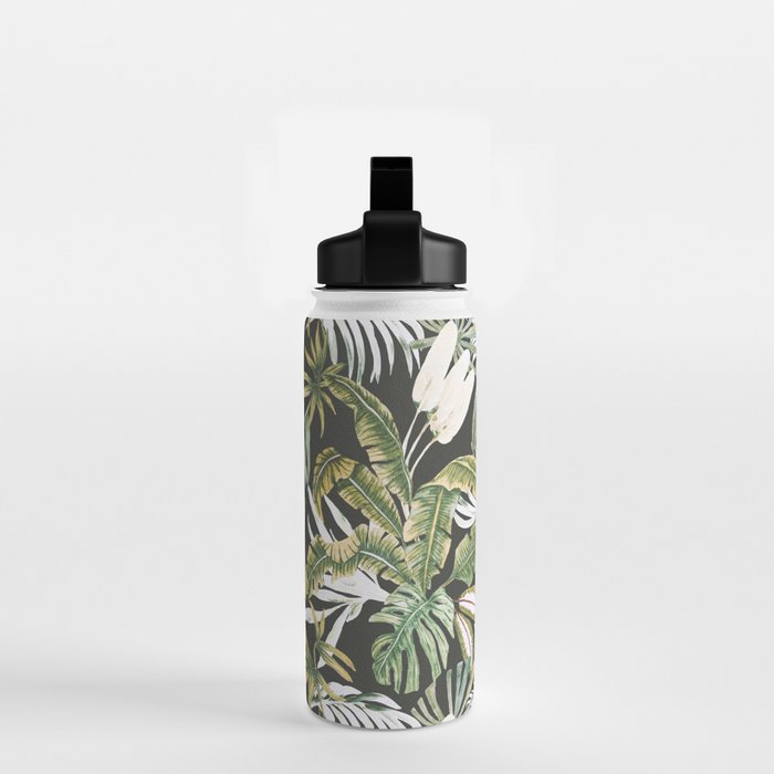Dark watercolor jungle 1 Water Bottle Gallery Image 2