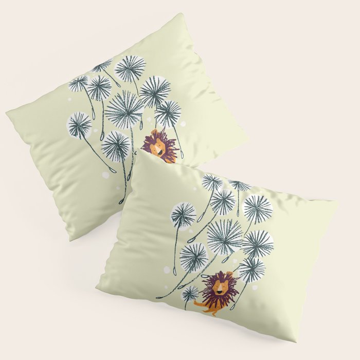 Lion on dandelion Pillow Sham Gallery Image 3