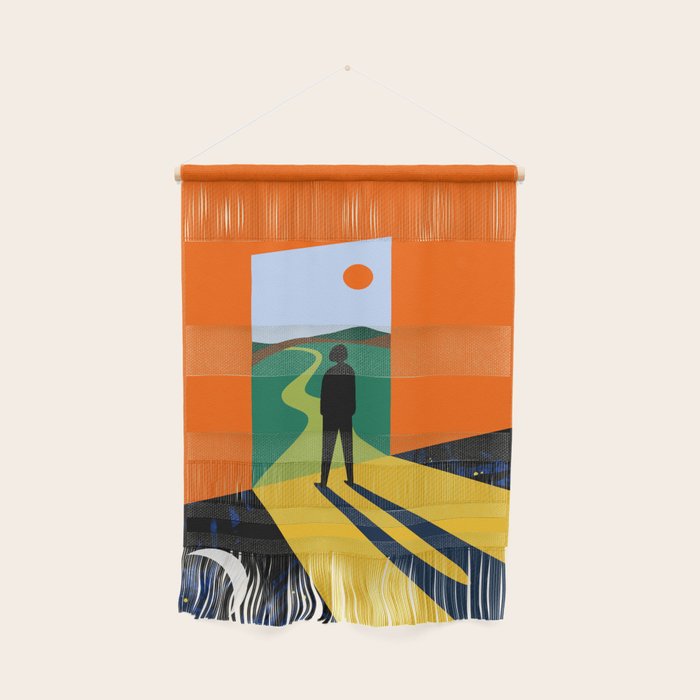 The Path Ahead, Abstract Concept Positivity Growth Mindset People, Eclectic Inspire Bohemian Contemporary Modern Pop Art Wall Hanging Gallery Image 1