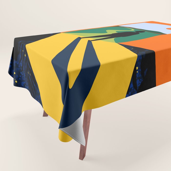 The Path Ahead, Abstract Concept Positivity Growth Mindset People, Eclectic Inspire Bohemian Contemporary Modern Pop Art Tablecloth Gallery Image 1