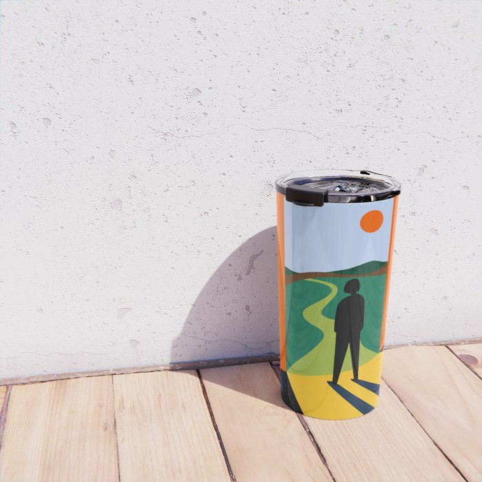 The Path Ahead, Abstract Concept Positivity Growth Mindset People, Eclectic Inspire Bohemian Contemporary Modern Pop Art Travel Mug Gallery Image 4
