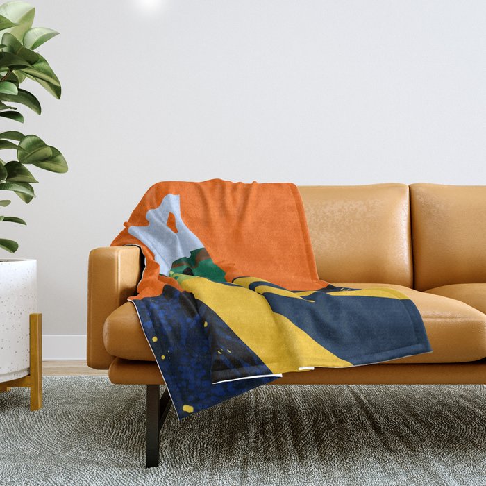 The Path Ahead, Abstract Concept Positivity Growth Mindset People, Eclectic Inspire Bohemian Contemporary Modern Pop Art Throw Blanket Gallery Image 1