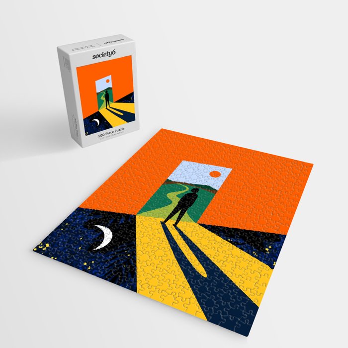 The Path Ahead, Abstract Concept Positivity Growth Mindset People, Eclectic Inspire Bohemian Contemporary Modern Pop Art Jigsaw Puzzle Gallery Image 2