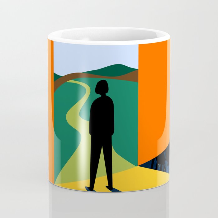 The Path Ahead, Abstract Concept Positivity Growth Mindset People, Eclectic Inspire Bohemian Contemporary Modern Pop Art Coffee Mug Gallery Image 4