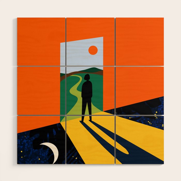 The Path Ahead, Abstract Concept Positivity Growth Mindset People, Eclectic Inspire Bohemian Contemporary Modern Pop Art Wood Wall Art Gallery Image 1