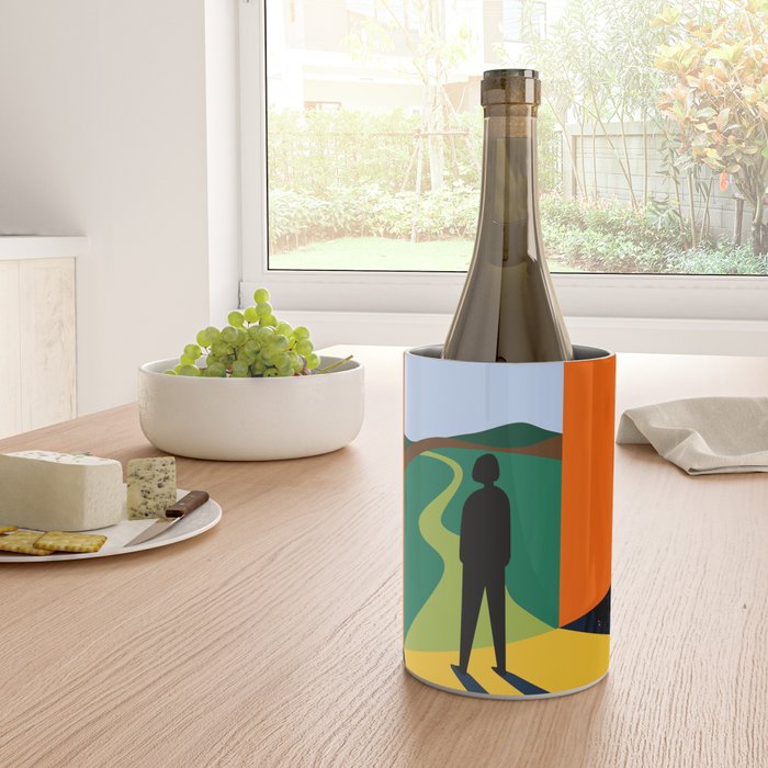 The Path Ahead, Abstract Concept Positivity Growth Mindset People, Eclectic Inspire Bohemian Contemporary Modern Pop Art Wine Chiller Gallery Image 4