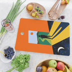 The Path Ahead, Abstract Concept Positivity Growth Mindset People, Eclectic Inspire Bohemian Contemporary Modern Pop Art Cutting Board Gallery Image 2
