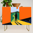 The Path Ahead, Abstract Concept Positivity Growth Mindset People, Eclectic Inspire Bohemian Contemporary Modern Pop Art Credenza Gallery Image 1