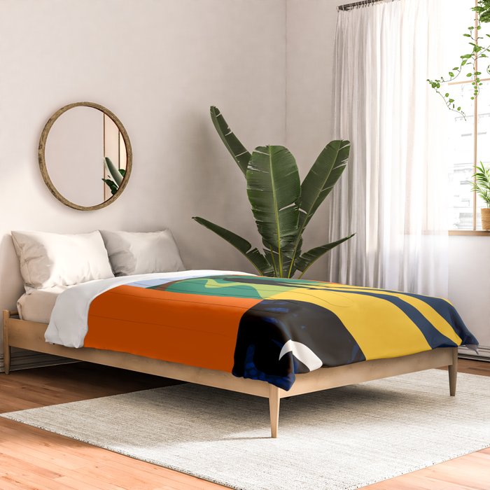 The Path Ahead, Abstract Concept Positivity Growth Mindset People, Eclectic Inspire Bohemian Contemporary Modern Pop Art Comforter Gallery Image 2
