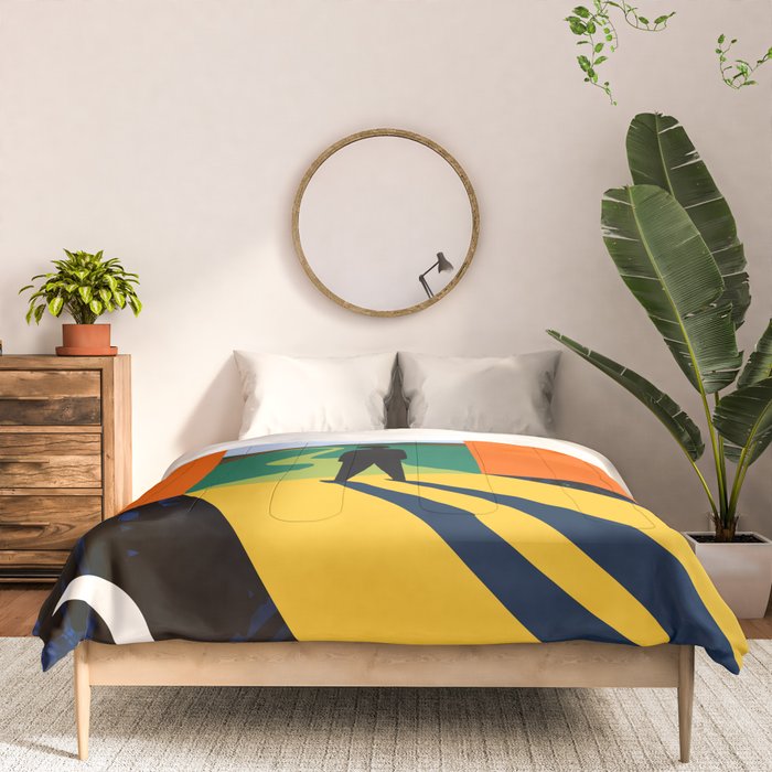 The Path Ahead, Abstract Concept Positivity Growth Mindset People, Eclectic Inspire Bohemian Contemporary Modern Pop Art Comforter Gallery Image 3