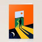 The Path Ahead, Abstract Concept Positivity Growth Mindset People, Eclectic Inspire Bohemian Contemporary Modern Pop Art Stationery Card Gallery Image 2
