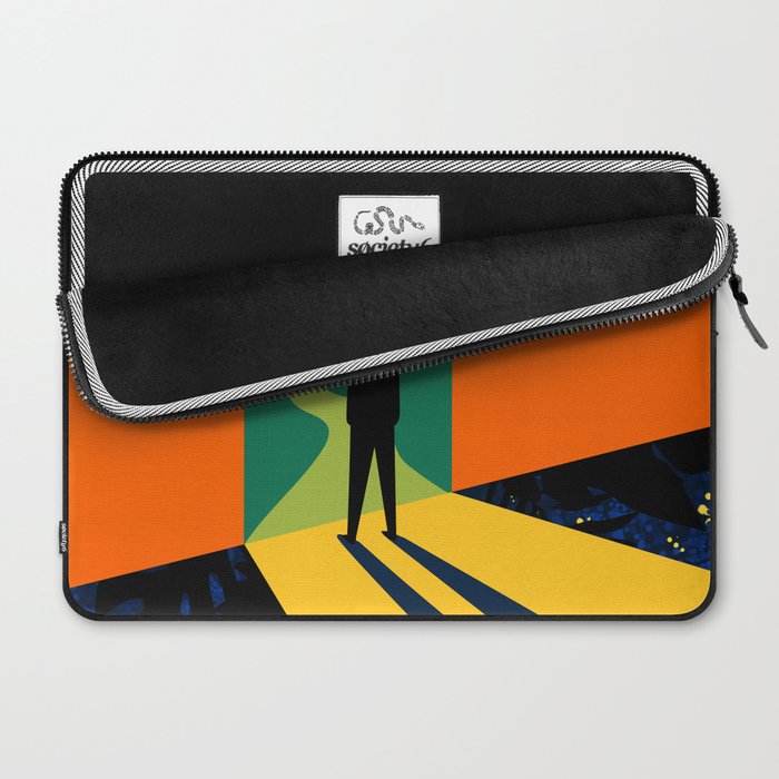 The Path Ahead, Abstract Concept Positivity Growth Mindset People, Eclectic Inspire Bohemian Contemporary Modern Pop Art Laptop Sleeve Gallery Image 2