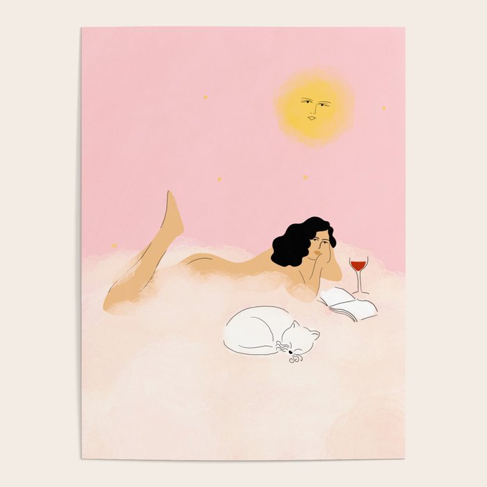 Clouds, Wine and Cat Poster Gallery Image 1