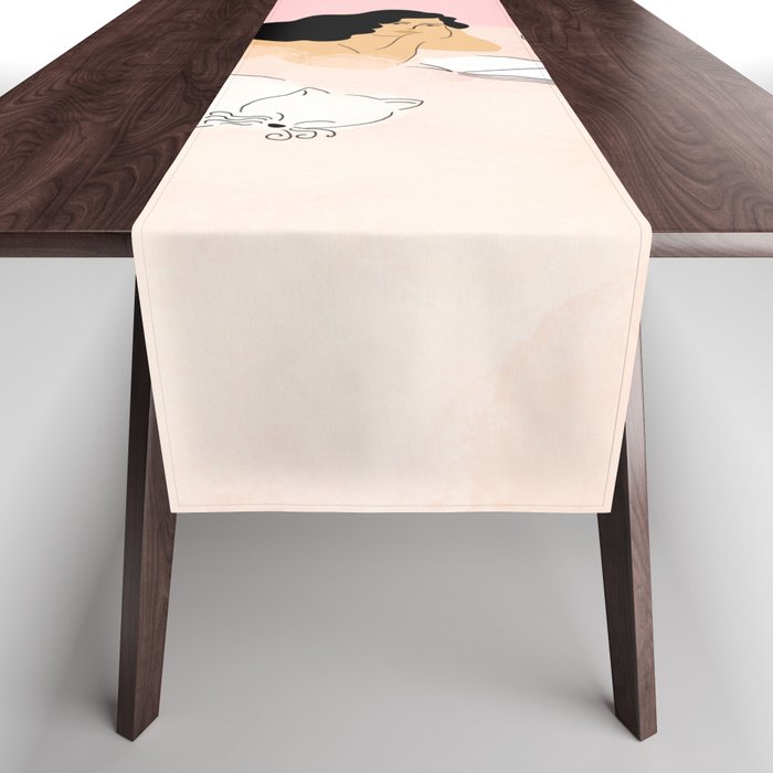 Clouds, Wine and Cat Table Runner Gallery Image 1