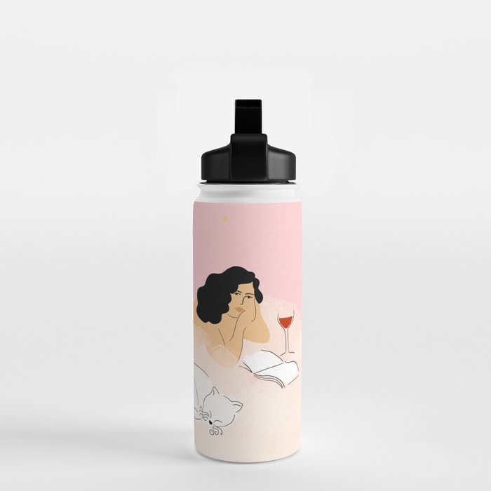 Clouds, Wine and Cat Water Bottle Gallery Image 2