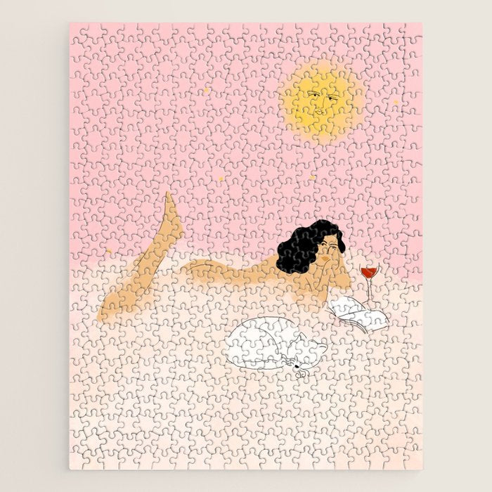 Clouds, Wine and Cat Jigsaw Puzzle Gallery Image 1