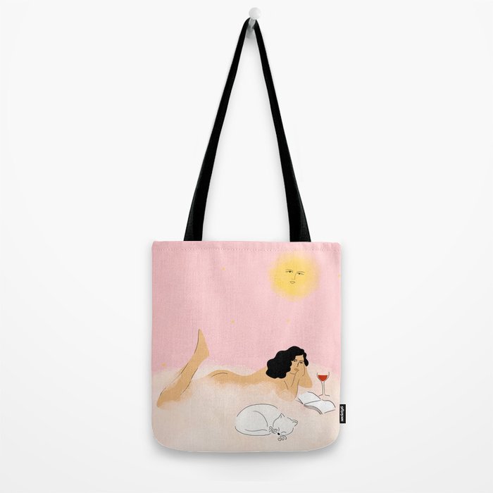 Clouds, Wine and Cat Tote Bag Gallery Image 2
