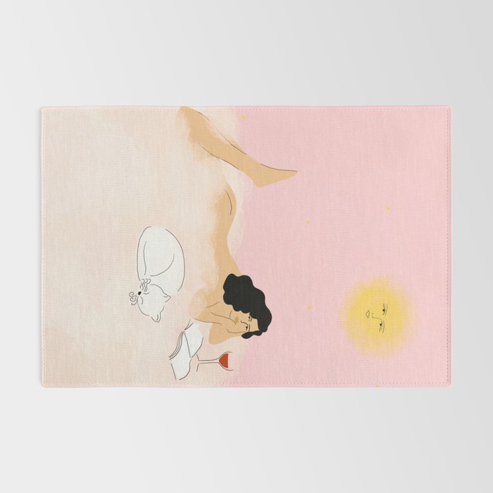 Clouds, Wine and Cat Rug Gallery Image 2
