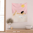 Clouds, Wine and Cat Wall Tapestry Gallery Image 2