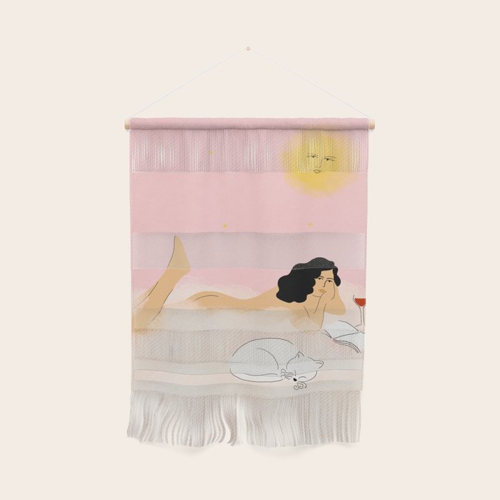 Clouds, Wine and Cat Wall Hanging Gallery Image 1