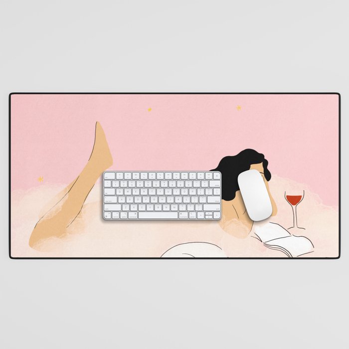 Clouds, Wine and Cat Desk Mat Gallery Image 1