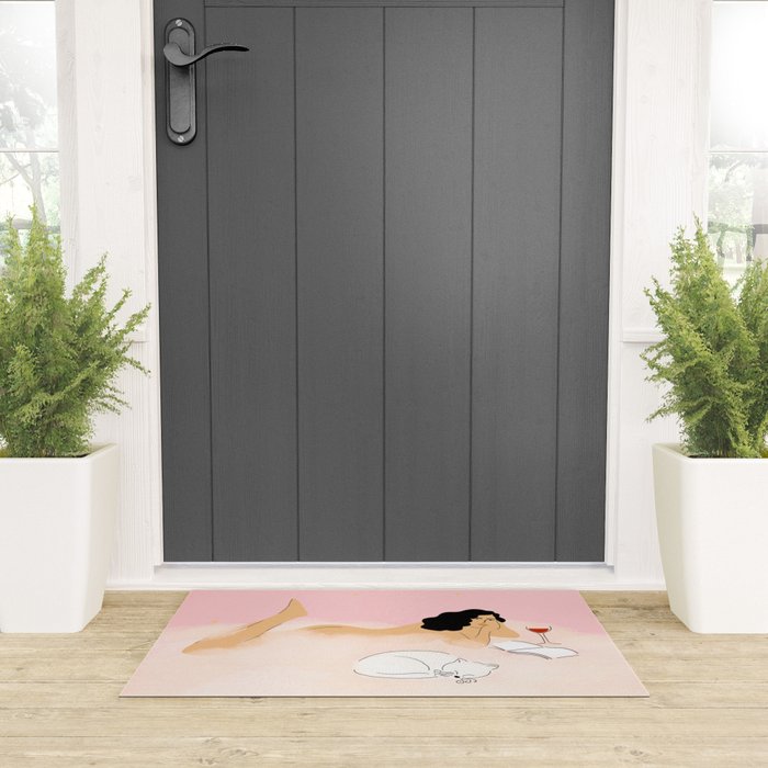 Clouds, Wine and Cat Welcome Mat Gallery Image 3
