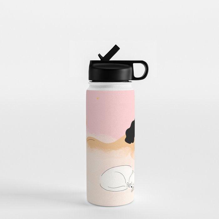 Clouds, Wine and Cat Water Bottle Gallery Image 1